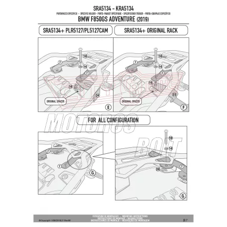 Csomagtartó alap BMW F 850 GS Adventure (2019-2023) GIVI