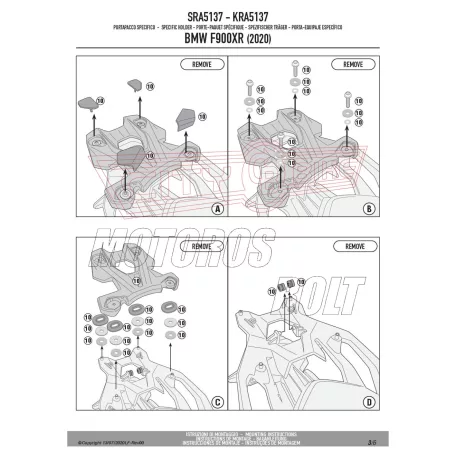 Csomagtartó alap BMW F 900 R (2020-2025) / BMW F 900 XR (2020-2025) GIVI