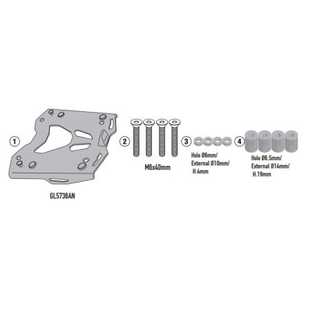 Csomagtartó alap BMW C 400 X(2025)/C 400 GT(2025)/ R 1300 GS (2024-2026)/ R 1300 GS Adventure (2025) GIVI