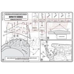   Csomagtartó alap BMW R 1200 GS (07-12) GIVI alumínium platnival