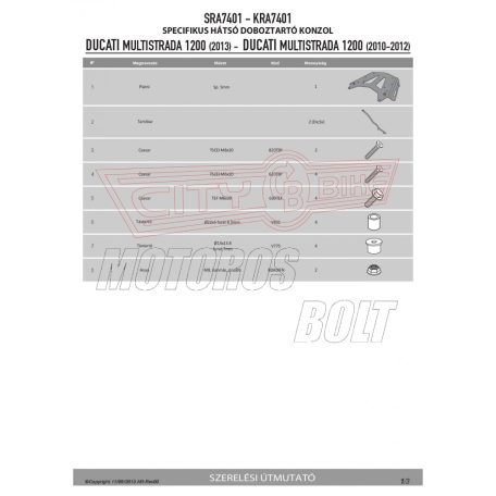 Csomagtartó alap DUCATI MULTISTRADA 1200 (10-14) GIVI alumínium
