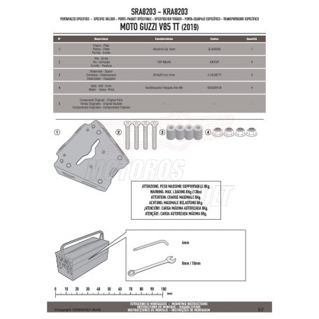 Csomagtartó alap MOTO GUZZI V85 TT (19-23) GIVI alumínium