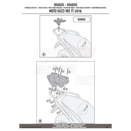Csomagtartó alap MOTO GUZZI V85 TT (19-23) GIVI alumínium