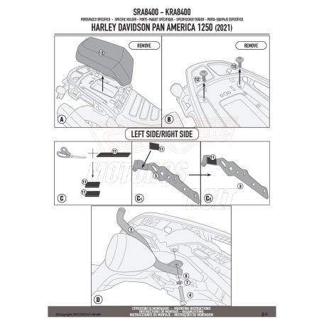 Csomagtartó alap GIVI SRA8400