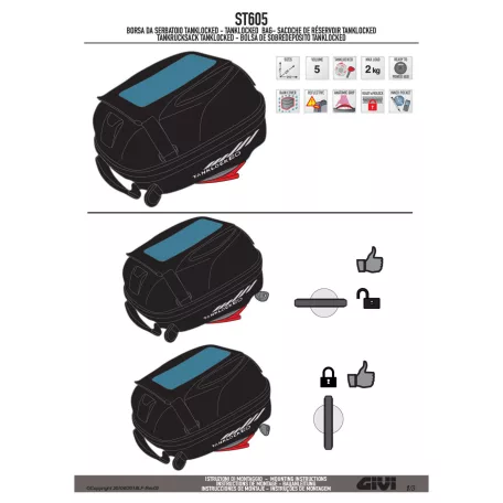 Tanktáska GIVI Sport-T ST605C TanklockED felfogatással