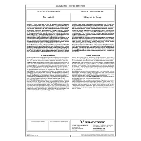 Bukógomba szett SUZUKI GSX-S 750 ABS , YAMAHA MT-03 ABS  SW-Motech