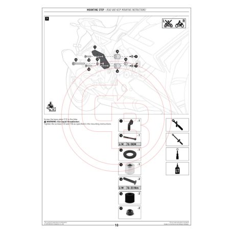 SW-MOTECH bukógomba szett BMW S 1000 R/ M 1000 R – Váz- és blokkvédelem