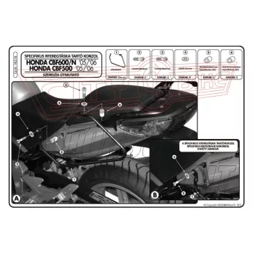   Oldaltáska tartó cső Honda CBF 500 (04-12) / Honda CBF 600S/ CBF 600N (04-12) /Honda CBF 1000 / ABS (06-09) GIVI
