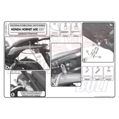   Oldaltáska tartó Honda Hornet 600 / Hornet 600 ABS (07-10) GIVI