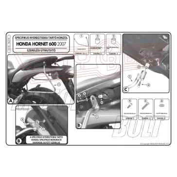   Oldaltáska tartó Honda Hornet 600 / Hornet 600 ABS (07-10) GIVI