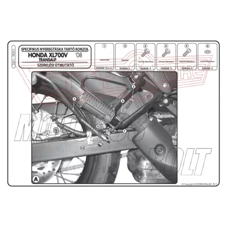 Oldaltáska tartó Honda XL 700V Transalp (08-13) GIVI