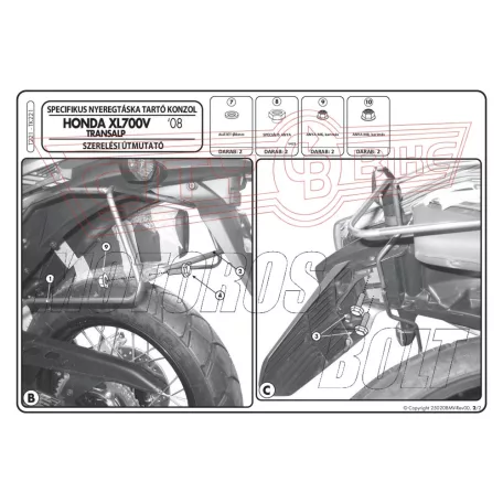 Oldaltáska tartó Honda XL 700V Transalp (08-13) GIVI