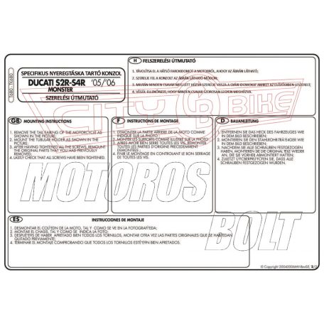 Oldaltáska tartó Ducati Monster S2R/S4R/S4RS 800-1000 (04-08) GIVI