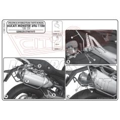 Oldaltáska tartó Ducati Monster 696/796/1100 (08-14) GIVI