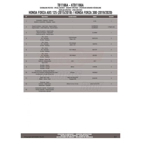 Háttámla HONDA FORZA 125 ABS (15 > 18) / Forza 125 (19-24)/Forza 300 (19 > 20) / ADV 350 (22-25) / Forza 350 (23-24) GIVI