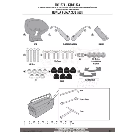 Háttámla HONDA FORZA 125 (21 > 24) / HONDA FORZA 350 (21 > 22) GIVI