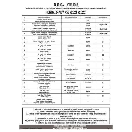 Háttámla HONDA X-ADV 750 (2021-2025) GIVI