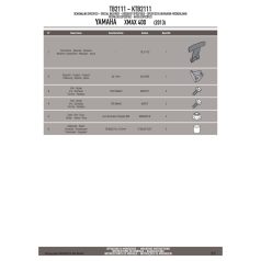   Háttámla MBK Evolys 125-250 (2014-2017) / MBK Skyliner 125-250 (2014) / YAMAHA X-Max 125-250 (2014-2017) / YAMAHA X-Max 400 (2013-2016) GIVI