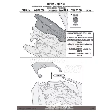   Háttámla YAMAHA X-MAX 125 (2018-2023) / TRICITY 300 (2020-2026) GIVI