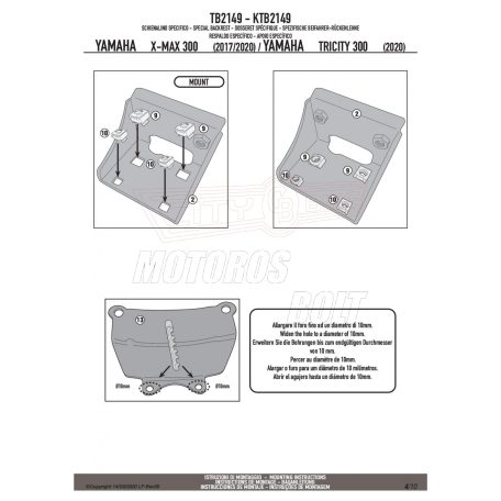 Háttámla YAMAHA X-MAX 125 (18 > 23) GIVI