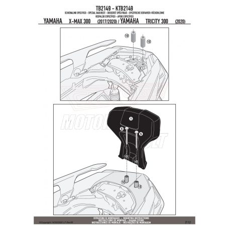 Háttámla YAMAHA X-MAX 125 (18 > 23) GIVI