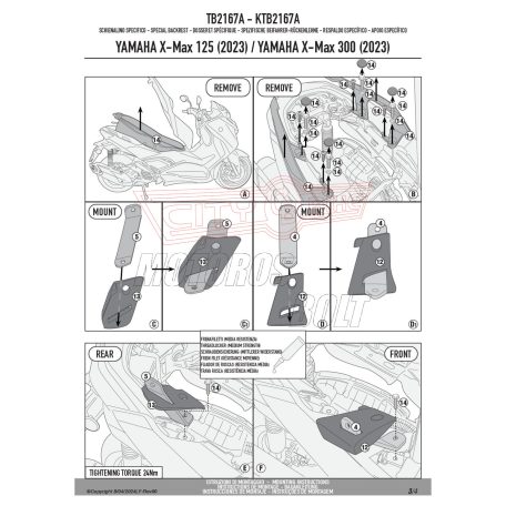 Háttámla YAMAHA X-Max 125 / X-MAX 300 GIVI