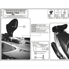 Háttámla Yamaha T-Max 500 (01-07) GIVI