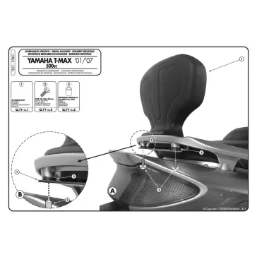Háttámla Yamaha T-Max 500 (01-07) GIVI