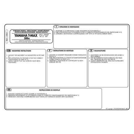 Háttámla Yamaha T-Max 500 (01-07) GIVI