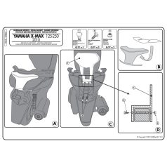   Háttámla MBK Skycruiser 125 (10-12), YAMAHA X-Max 125-250 (10-13) GIVI