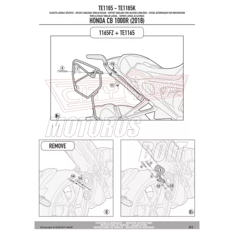 Oldaltáska tartó Easylock táskához Honda CB 1000 R (2018-2019) GIVI