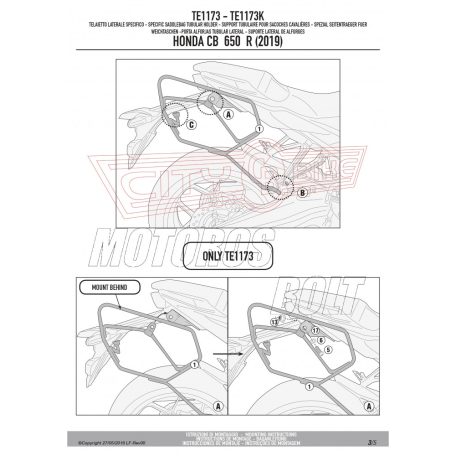 Oldaltáska tartó Easylock táskához Honda CB 650 R (2019) GIVI