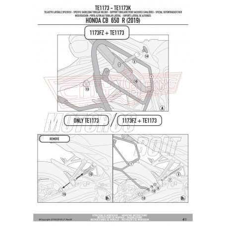 Oldaltáska tartó Easylock táskához Honda CB 650 R (2019) GIVI