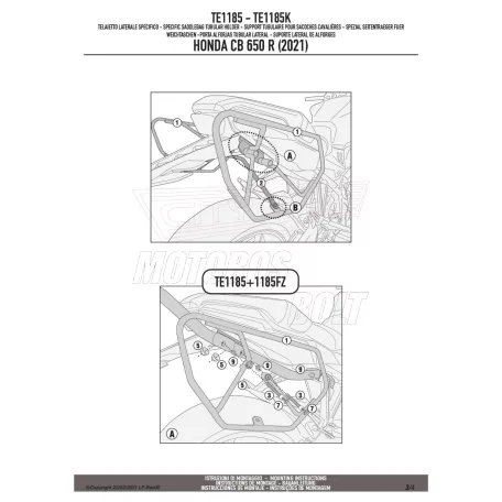 Oldaltáska tartó Easylock HONDA CB 650 R (2021-2024) GIVI