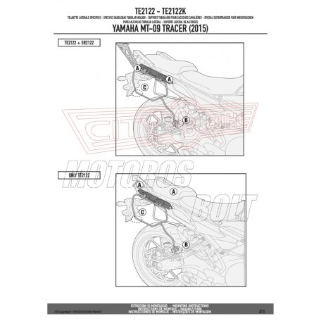 Oldaltáska tartó Easylock táskához Yamaha MT-09 Tracer (2015-2017) GIVI