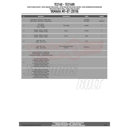 Oldaltáska tartó Easylock táskához YAMAHA MT-07 (2018-2020) / Yamaha MT-07 (2021-2024) GIVI