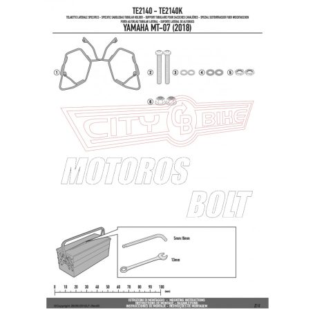 Oldaltáska tartó Easylock táskához YAMAHA MT-07 (2018-2020) / Yamaha MT-07 (2021-2024) GIVI