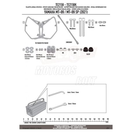 Oldaltáska tartó Easylock táskához YAMAHA MT-09 (21-22) / YAMAHA MT-09 SP (21-22) GIVI