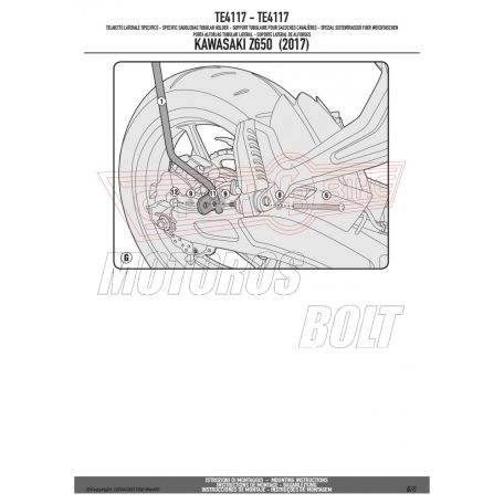 Oldaltáska tartó Easylock táskához Kawasaki Z 650 (2017-2024) GIVI