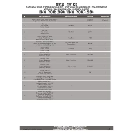 Oldaltáska tartó Easylock táskához BMW F 900 R (2020-2025) / F 900 XR (2020-2025) GIVI