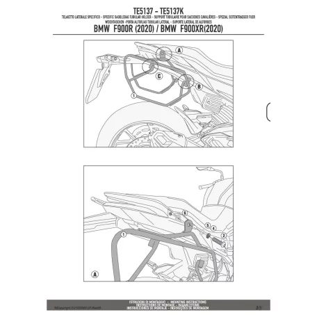 Oldaltáska tartó Easylock táskához BMW F 900 R (2020-2025) / F 900 XR (2020-2025) GIVI