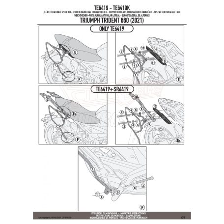 Oldaltáska tartó Easylock táskához TRIUMPH Trident 660 (21-24) GIVI