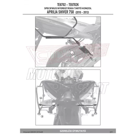 Oldaltáska tartó Easylock táskához Aprilia Shiver 750 (10-16), 900-nem ABS-es (16-20)