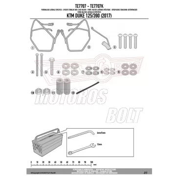   Oldaltáska tartó Easylock táskához KTM DUKE 125-390 (2017-2023) GIVI