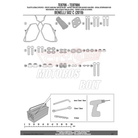 Oldaltáska tartó Easylock táskához Benelli 500 C (19-24) GIVI