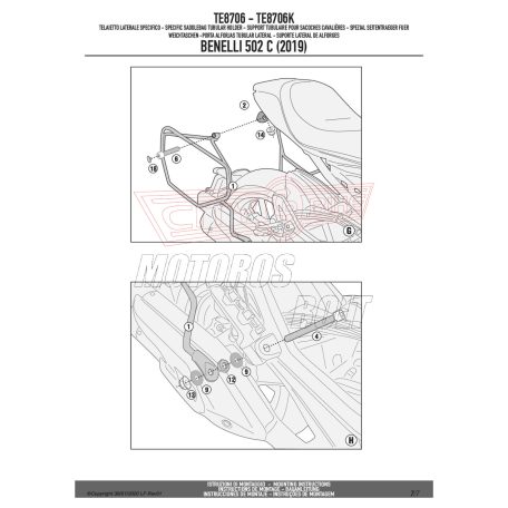 Oldaltáska tartó Easylock táskához Benelli 500 C (19-24) GIVI