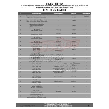 Oldaltáska tartó Easylock táskához Benelli 500 C (19-24) GIVI