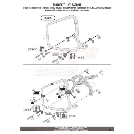 Szerszámosláda rögzítő kit GIVI TL8400KIT