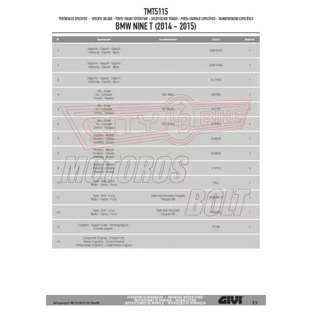 Táskatartó BMW R 1200 NINE T (2014-2024) / R 1200 NINE T Scrambler (2016-2024) GIVI
