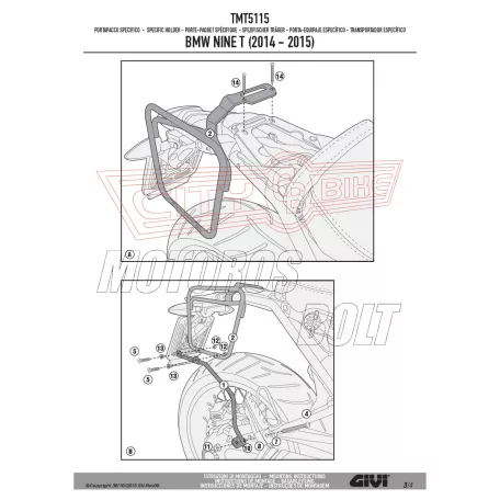 Táskatartó BMW R 1200 NINE T (2014-2024) / R 1200 NINE T Scrambler (2016-2024) GIVI